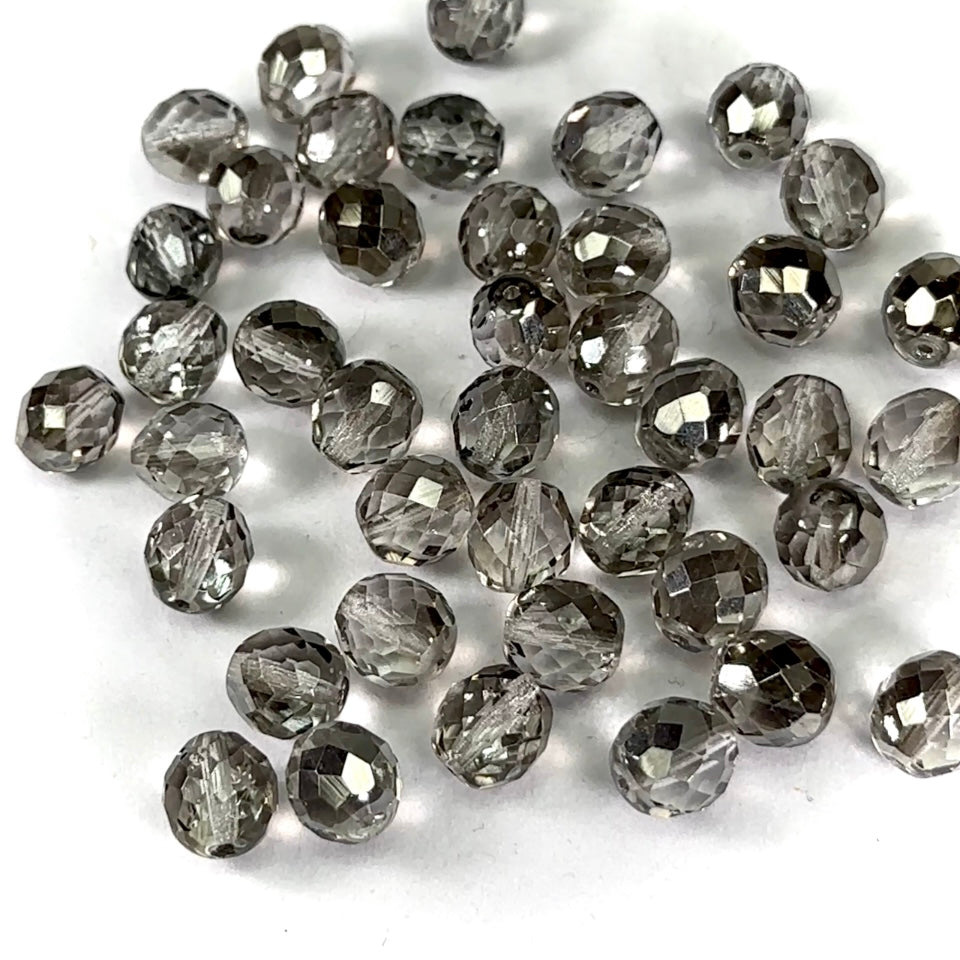 Crystal Chrome coated loose Traditional Czech Fire Polished Round Faceted Glass Beads 6mm 8mm 10mm 12mm 14mm