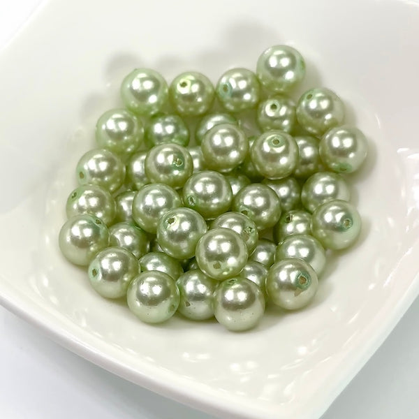 100pc - Perles Ceramique Porcelaine Boules 8mm Vert Olive Kaki