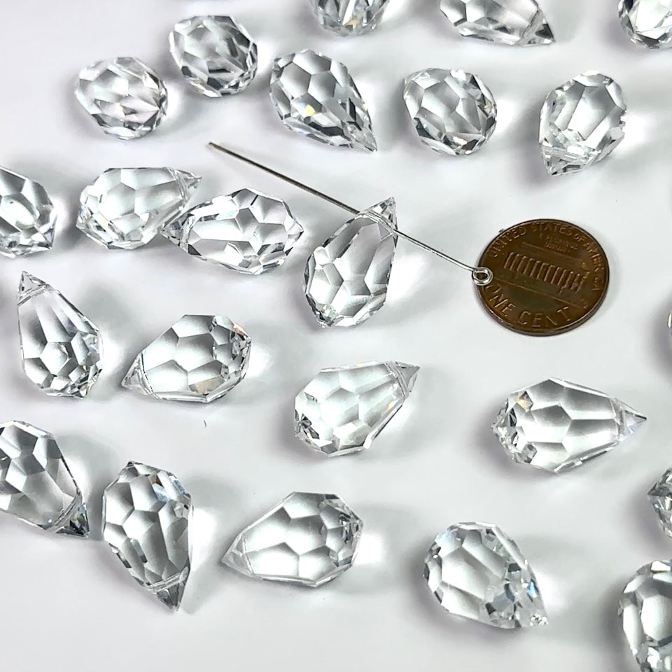 Crystal  Clear Czech Machine Cut Top Drilled Drop Pendants 6x10mm 9x15mm 12x20mm Art.681