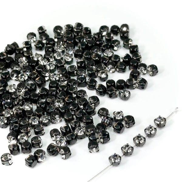 Sew On Rhinestones (in Settings) Chaton Montees SS20 Crystal/Silver
