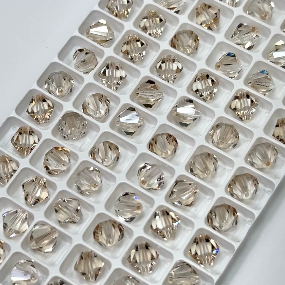 Crystal Light AB2X fully coated Czech Glass Beads Machine Cut