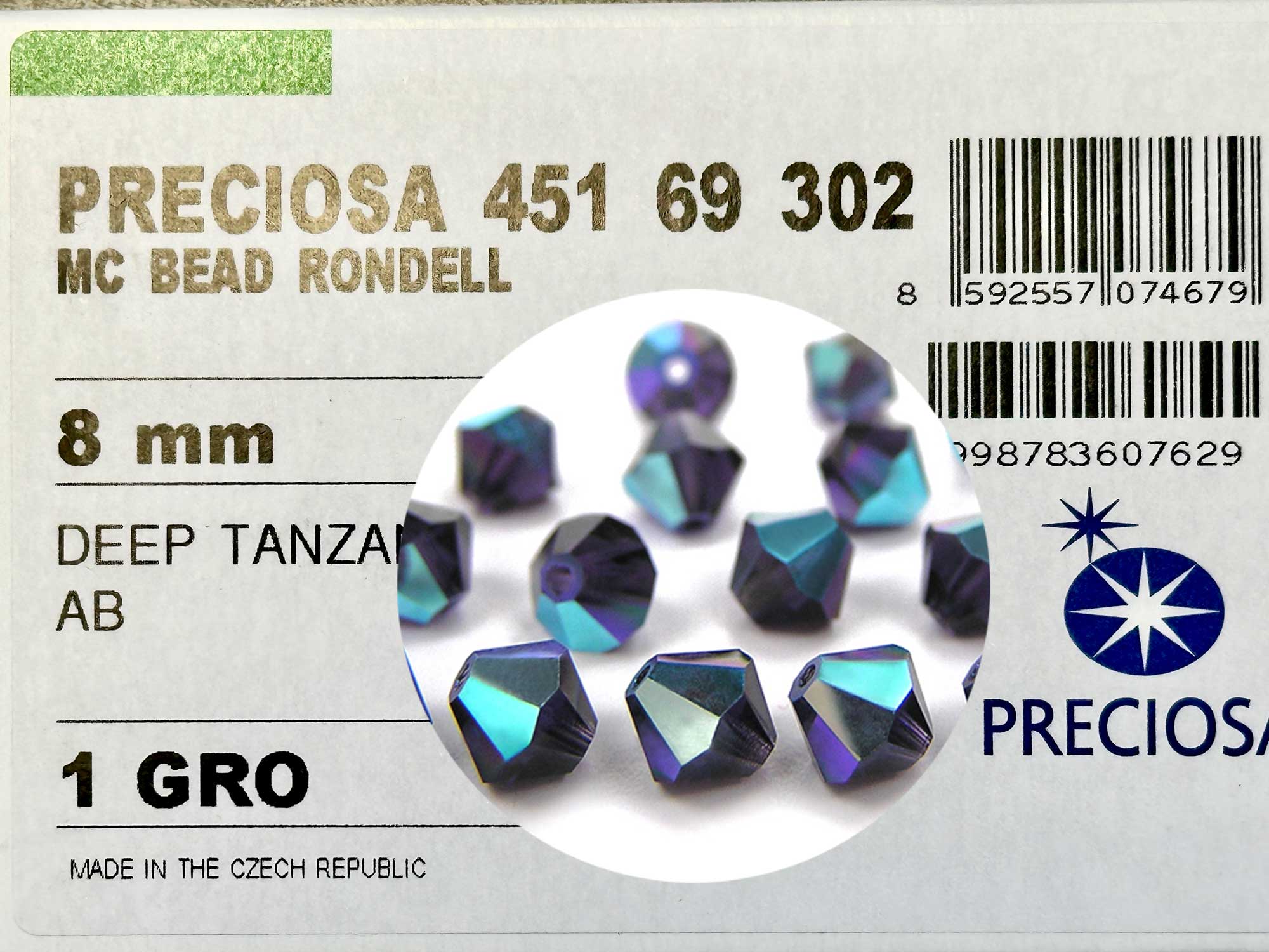 Tanzanite AB (Deep Tanzanite AB), Czech Glass Beads, Machine Cut Bicones (MC Rondell, Diamond Shape), deep purple crystals coated with Aurora Borealis