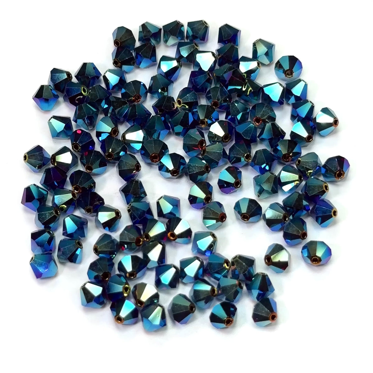 Crystal Light AB2X fully coated Czech Glass Beads Machine Cut Bicones -  Crystals and Beads for Friends