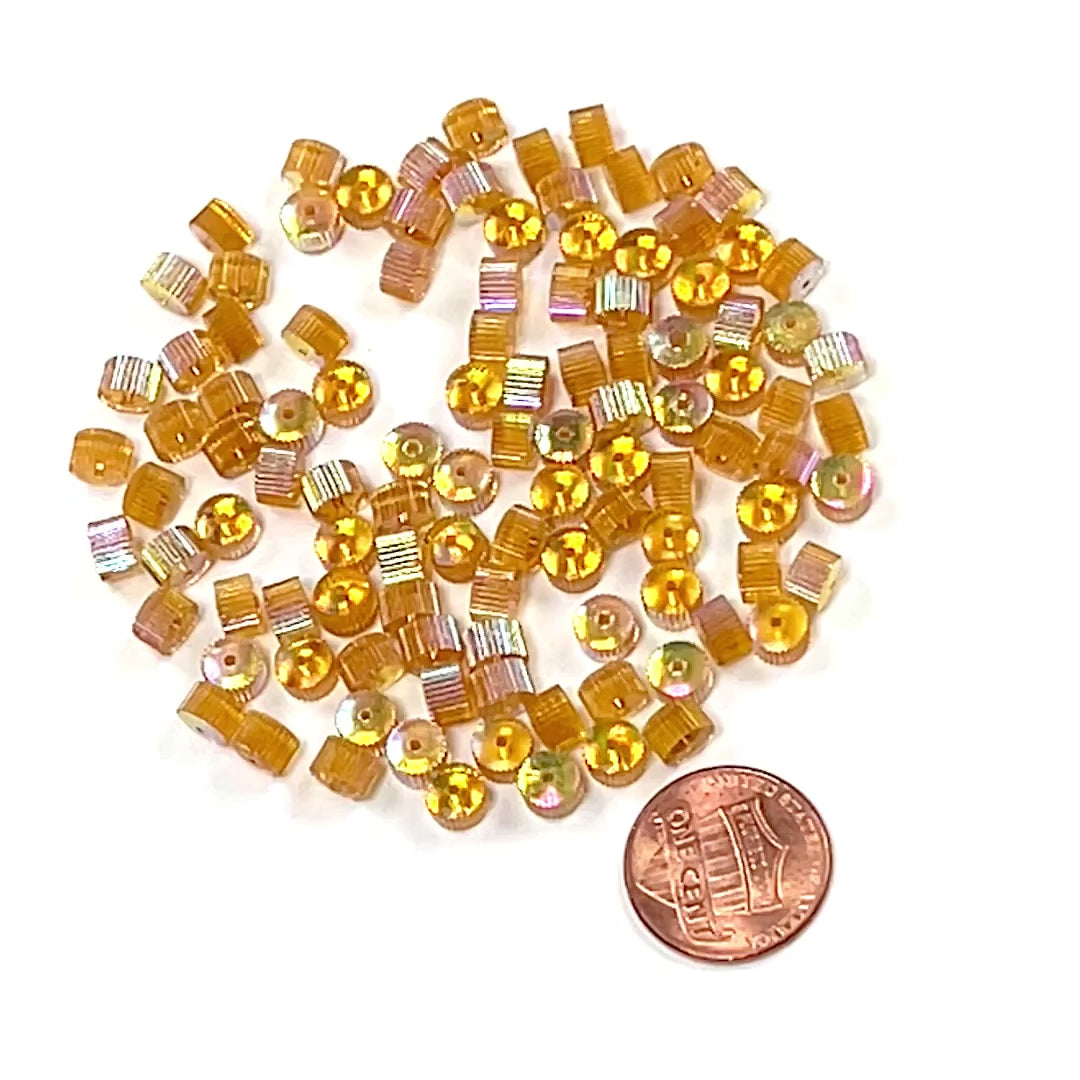 5600 PCS Orange AB Flatback Nail Pearls 7 Sizes Flat Pearls for