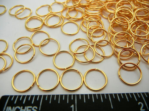 500 jump rings 6mm gold plated, 0.7mm wire, zz 148 - Crystals and