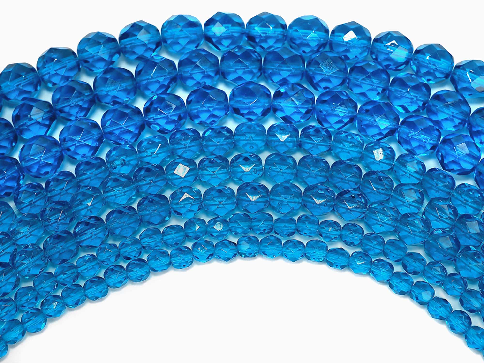Swarovski Crystal Beads Round Capri Blue