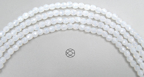 10mm White Opal Glass Beads-0387-10