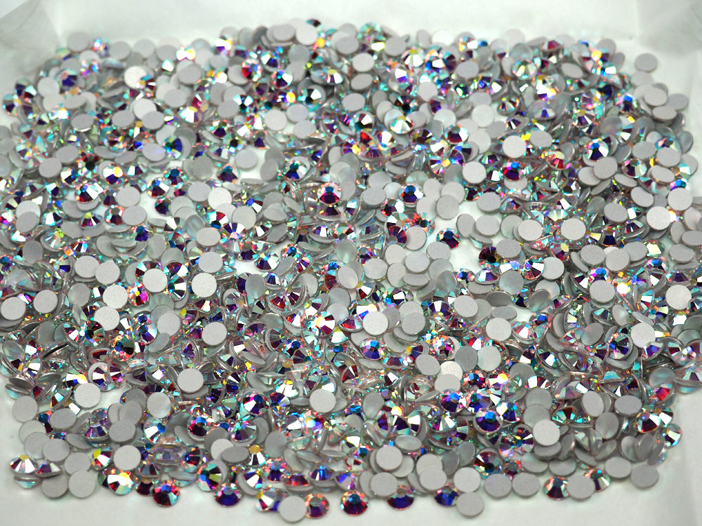 Tanzanite AB Flat Back Glass Crystal Rhinestone Aurora Borealis Effect 2mm  3mm 4mm 5mm Mixed Sizes Purple AB