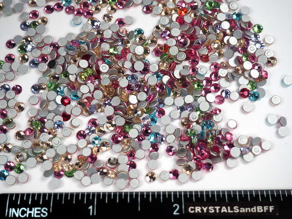 Mix Color D CLOSEOUT, ss12, 10grams of Preciosa VIVA Chaton Roses  (Rhinestone Flatbacks), Genuine Czech Crystals, nail art BY THE WEIGHT