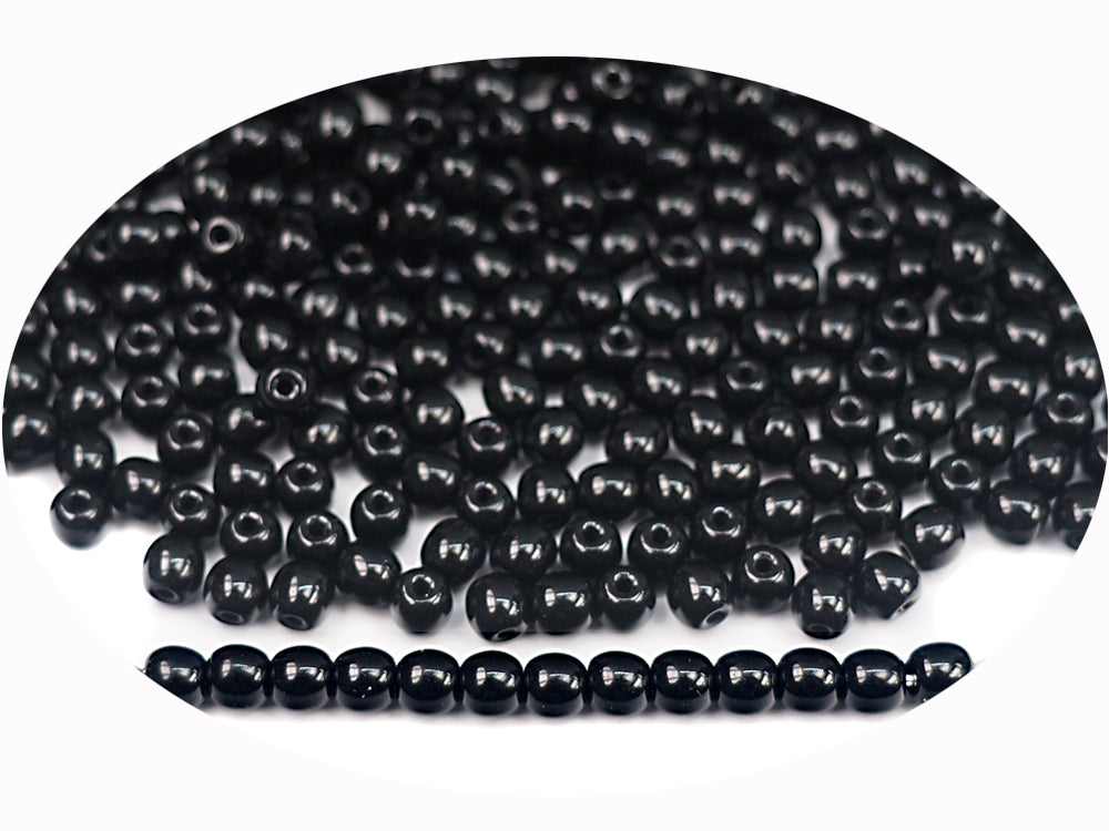 3mm Seed Beads, Black Glass Bead Supplies