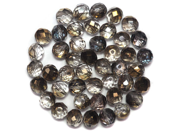 Crystal Vintage Bronze Coated, Czech Fire Polished Round Faceted Glass -  Crystals and Beads for Friends