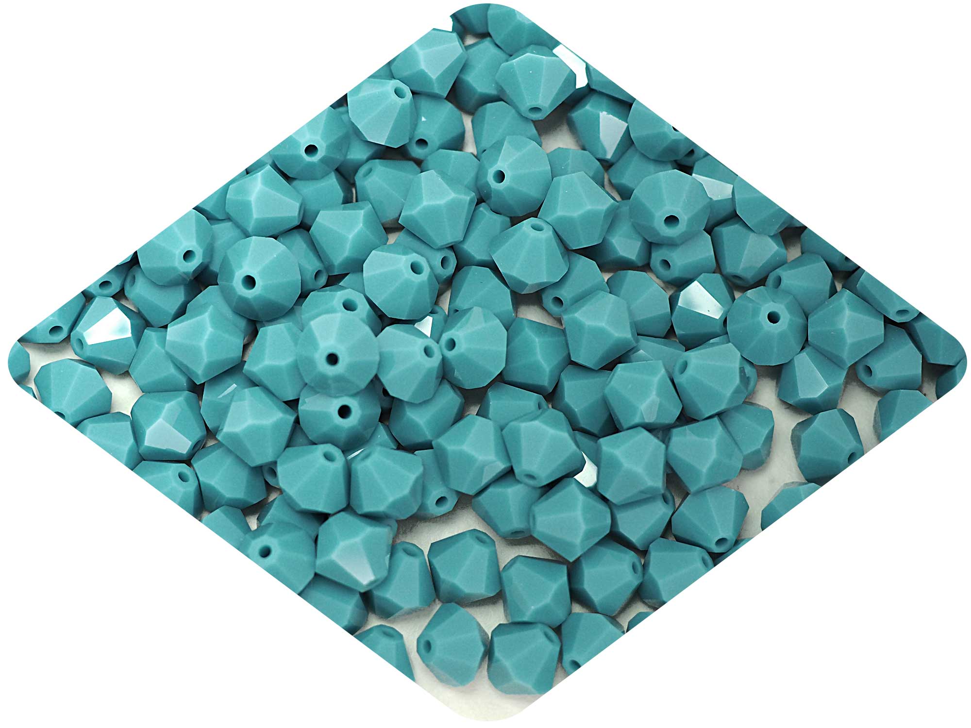 Pastel Petrol Tile Mini Beads, 5mm Teal Blue 2-Hole Czech Glass Beads
