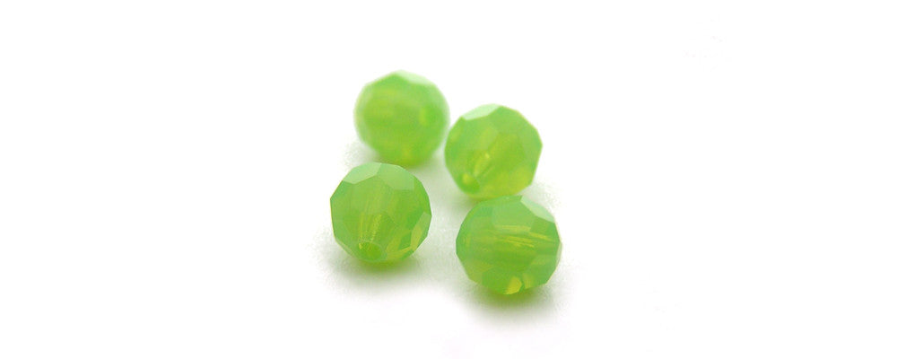 Green Opal Czech Machine Cut Round Crystal Beads Milky Green 8mm Rosary Size Beads