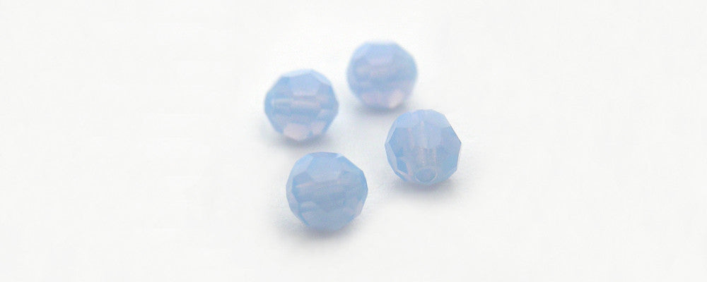 Sky Blue Opal Czech Machine Cut Round Crystal Beads Milky Light Baby Blue 8mm Rosary Size Beads