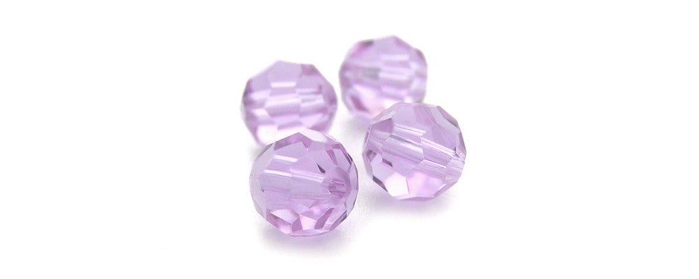 Violet Czech Machine Cut Round Crystal Beads 8mm Rosary Size Beads