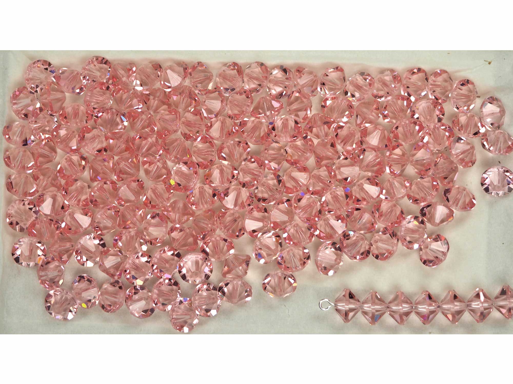 Swarovski Art.# 335 - 6mm Light Rose AB, 12pcs Vintage Squished Crystal  Beads